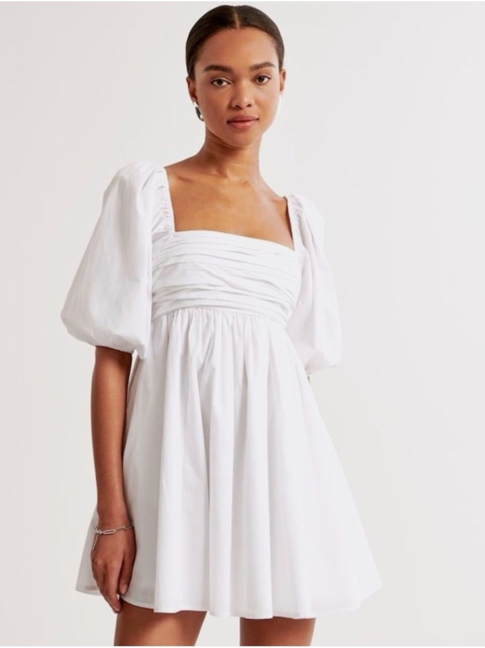Abercrombie & Fitch Emerson Poplin Puff Sleeve Dress